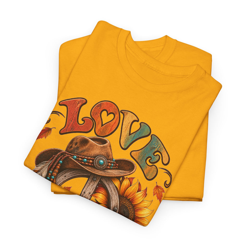 Love & Peace Retro Sunflower Boho Graphic Tee