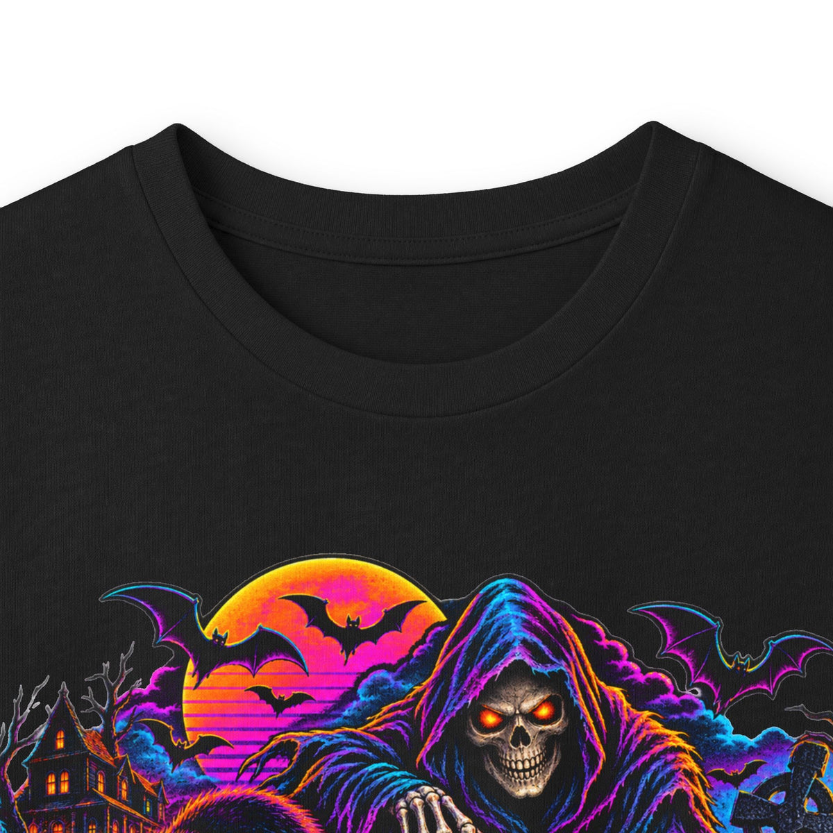 Halloween Grim Reaper Pumpkin retro Long Sleeve Tee