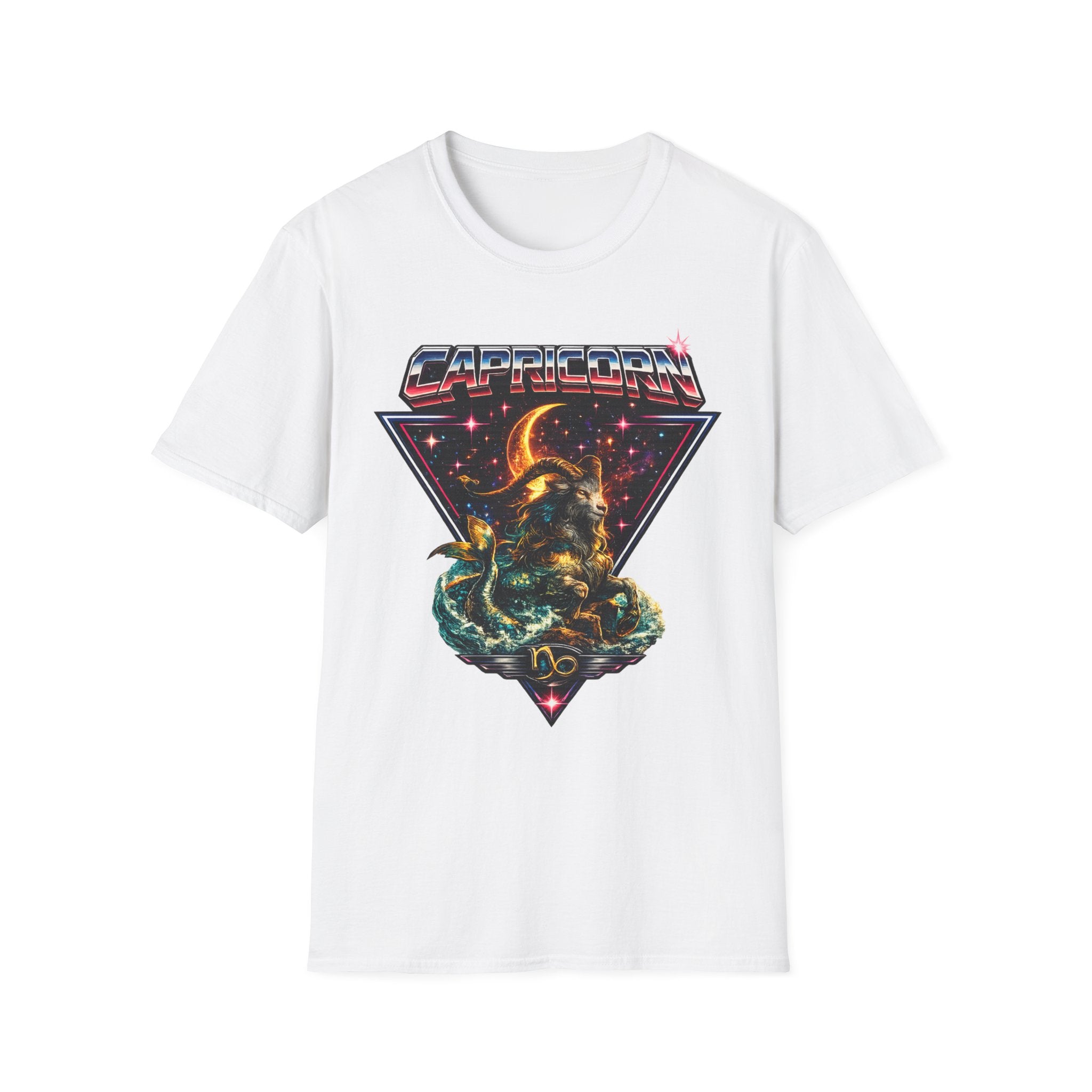 Capricorn Zodiac T-Shirt — Retro Cosmic Sea Goat Astrological Tee