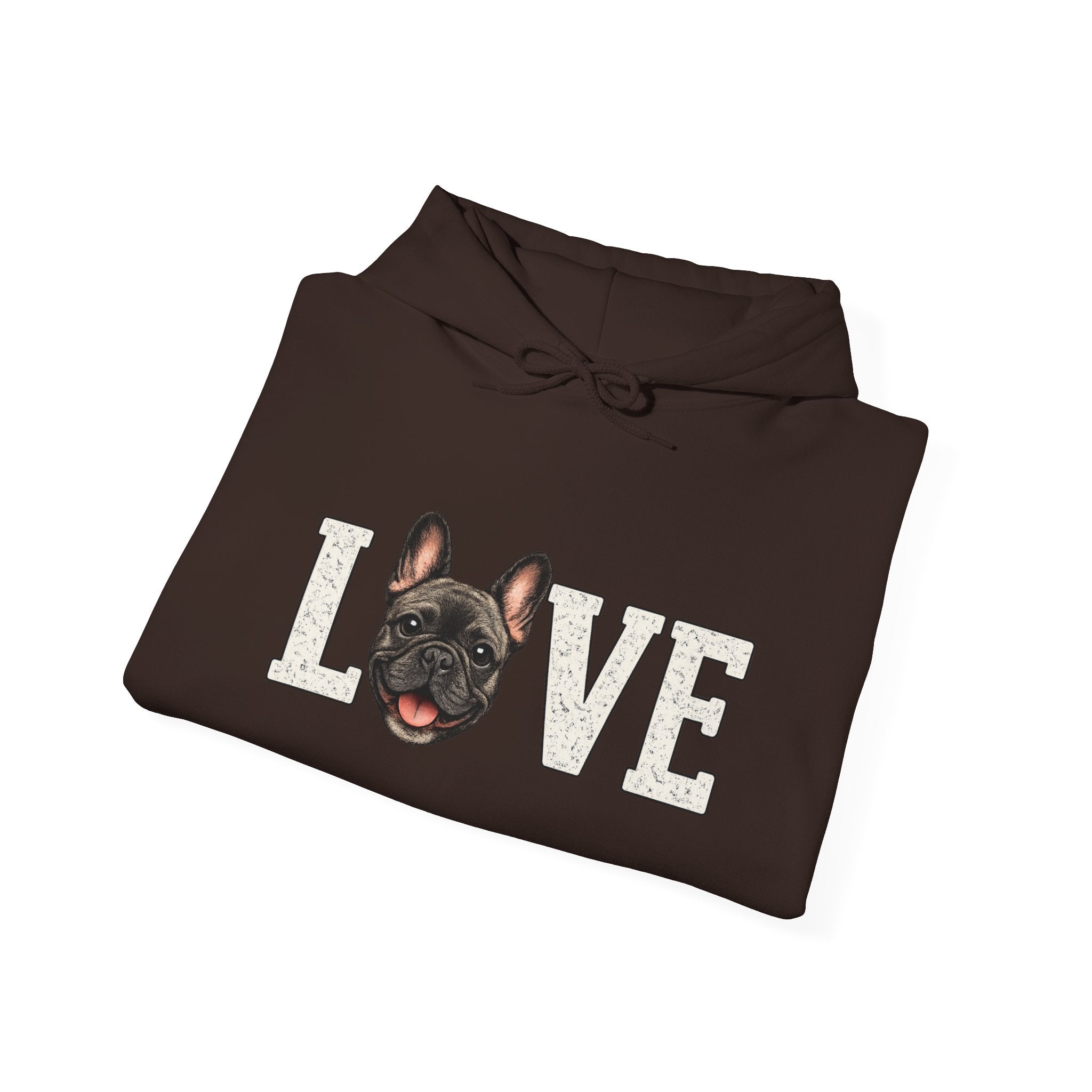 French Bulldog LOVE Hoodie — Cute Dog Lover Pullover for Pet Owners