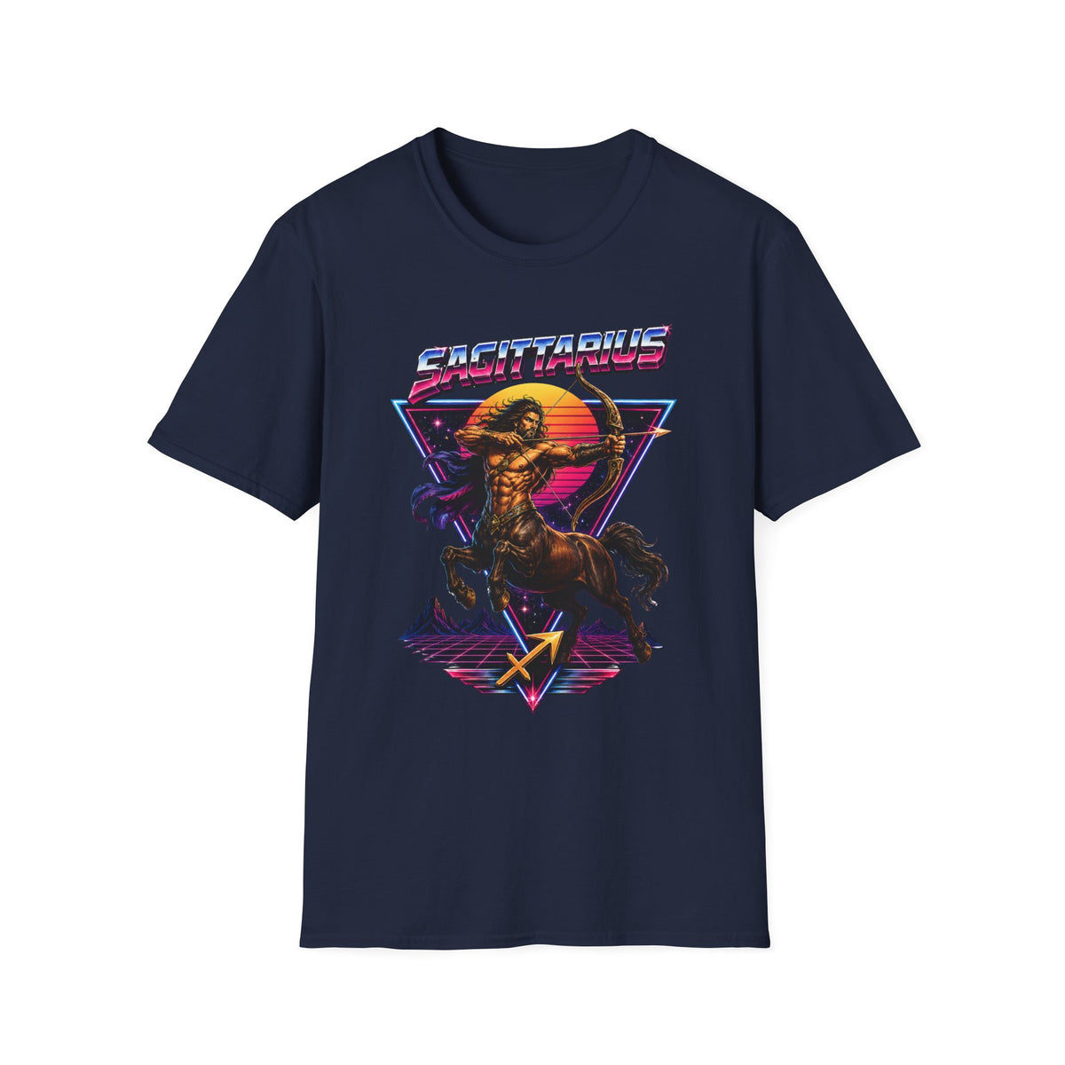 Sagittarius Archer T-Shirt — Retro Neon Zodiac Tee