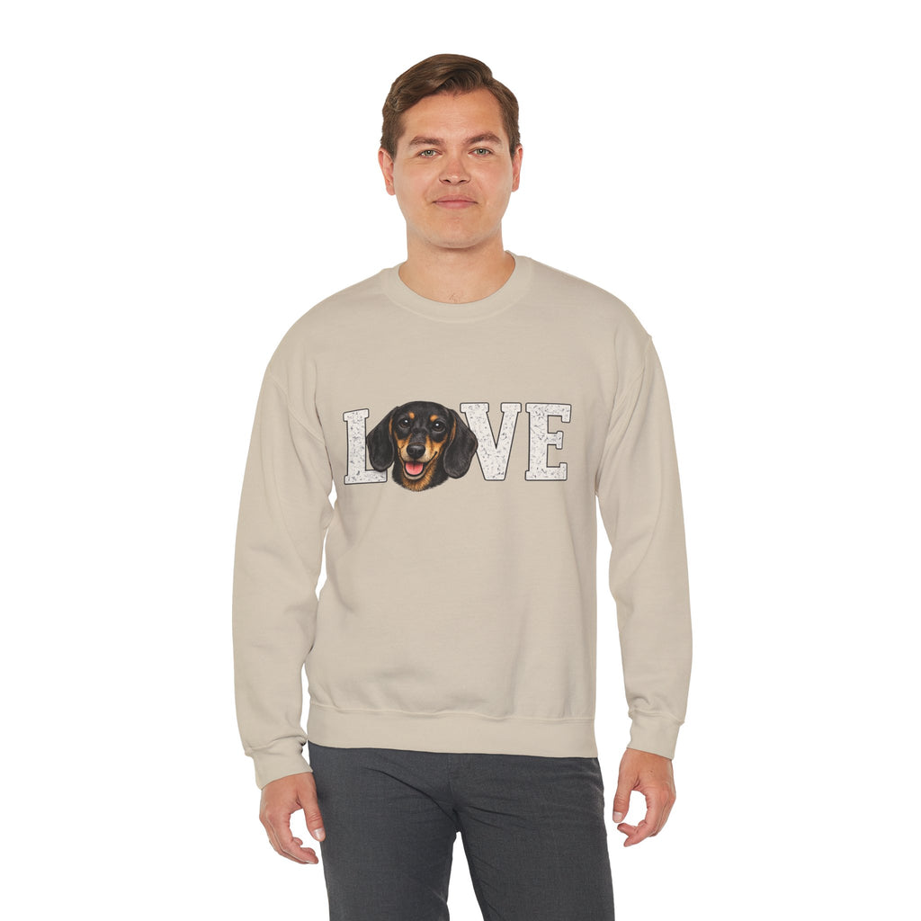 Dachshund Love Crewneck Sweatshirt — Cute Dog Lover Pullover