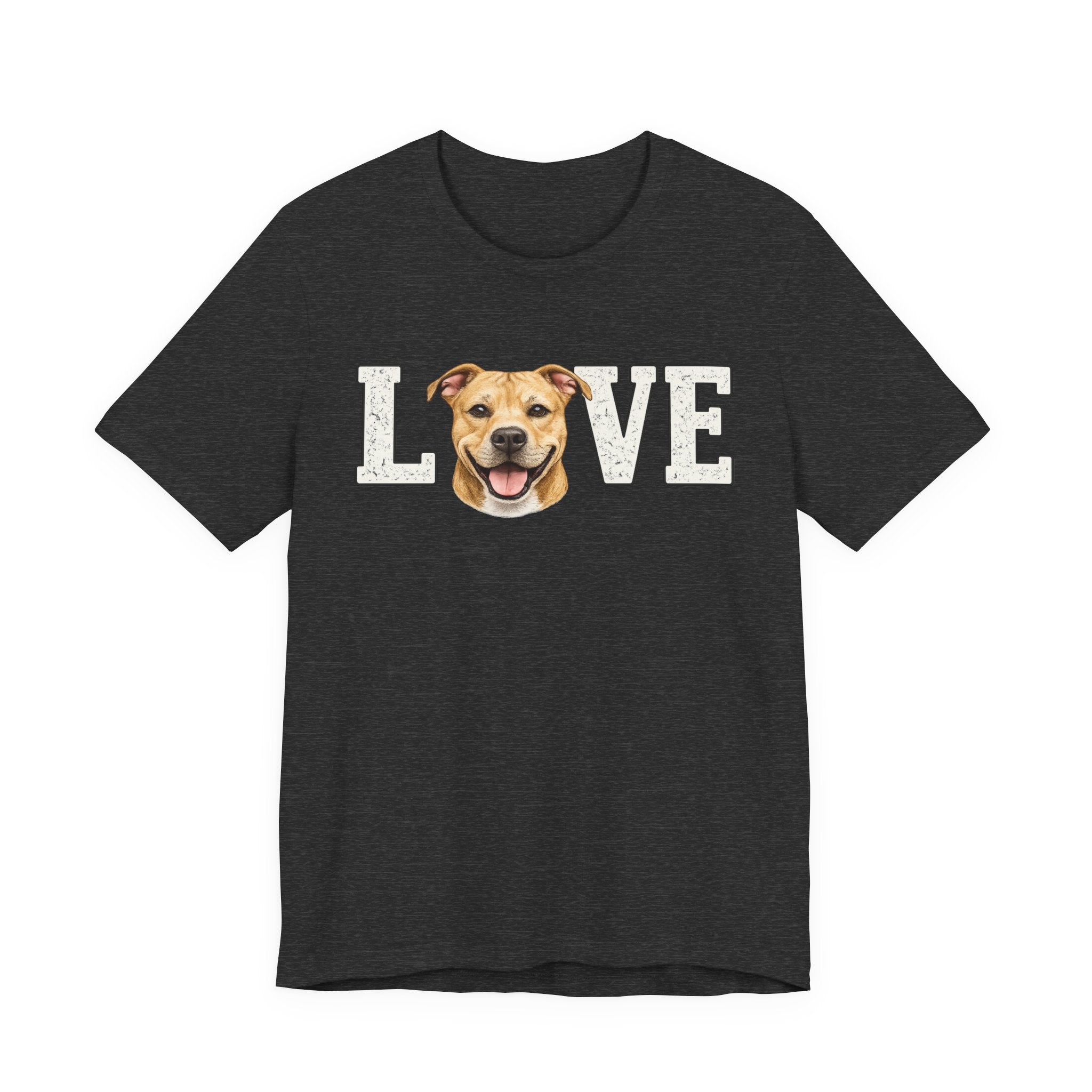 Pit Bull Love T-Shirt — 'LOVE' with Happy Puppy Face Tee