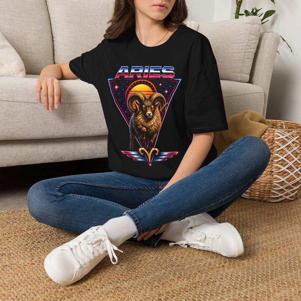 Aries 80s style Zodiac T-Shirt — Retro Ram Graphic Tee