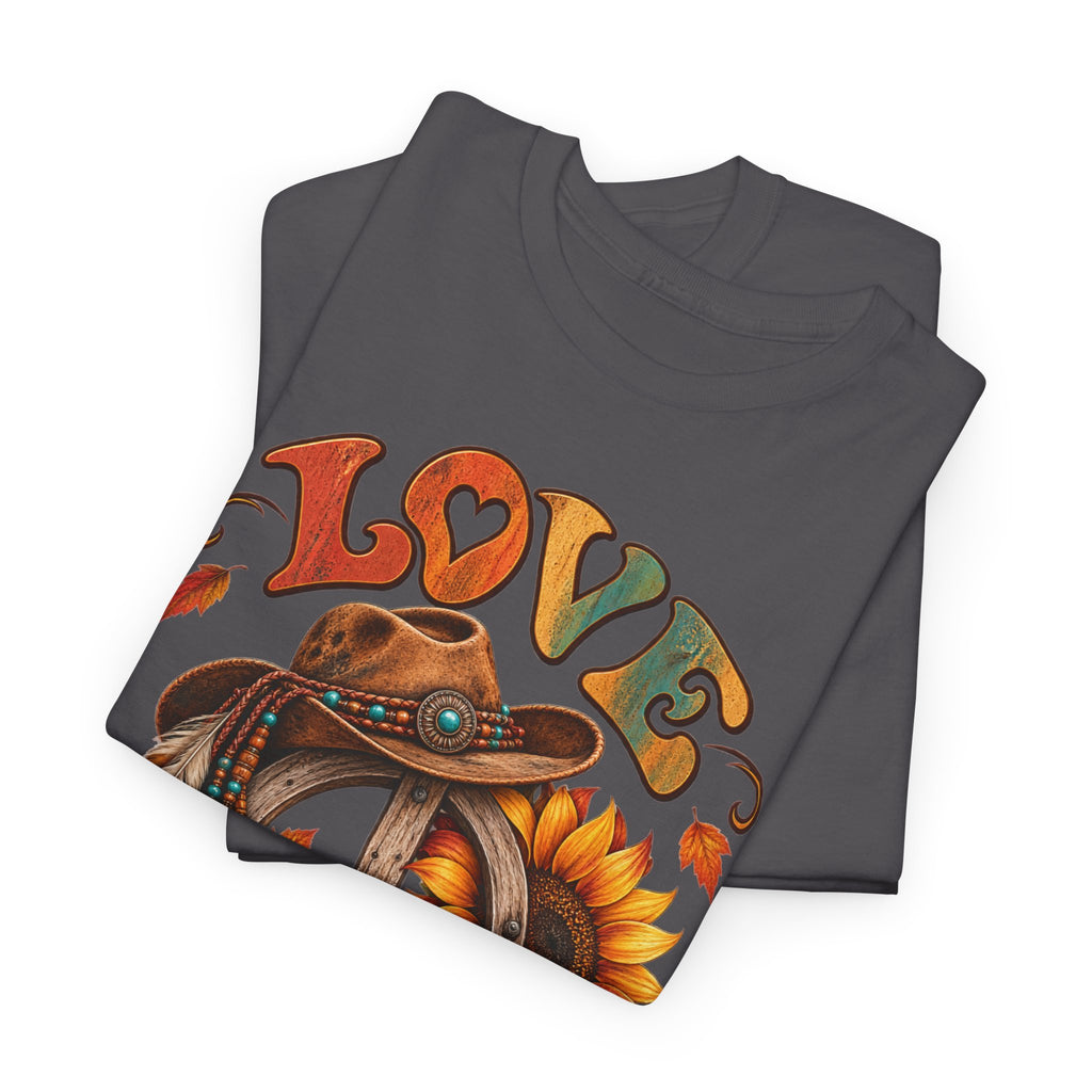 Love & Peace Retro Sunflower Boho Graphic Tee