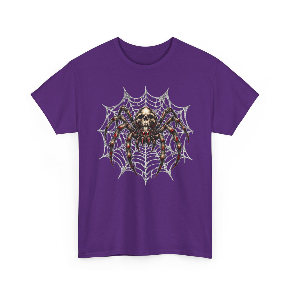 Spider Skull Web T‑Shirt — Gothic Halloween Graphic Tee