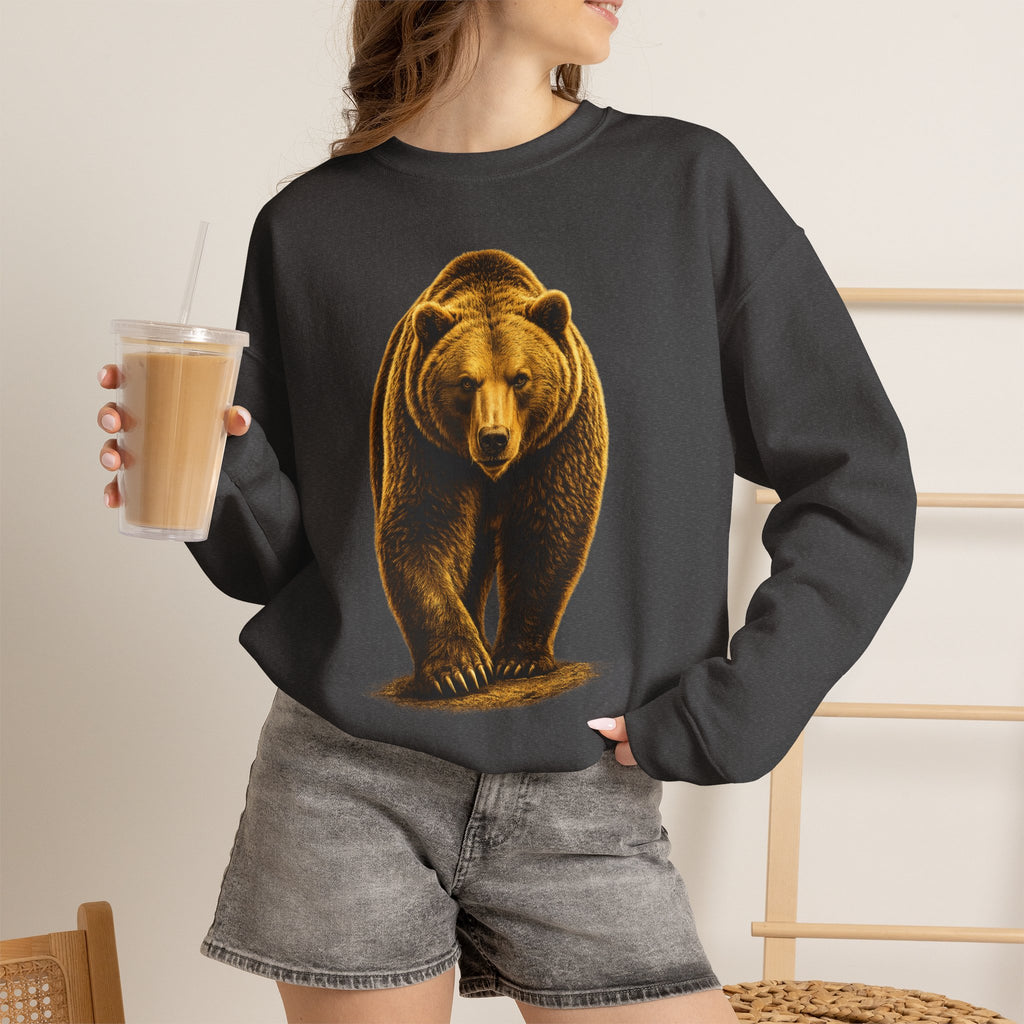 Grizzly Bear Crewneck Sweatshirt — Vintage Wildlife Graphic