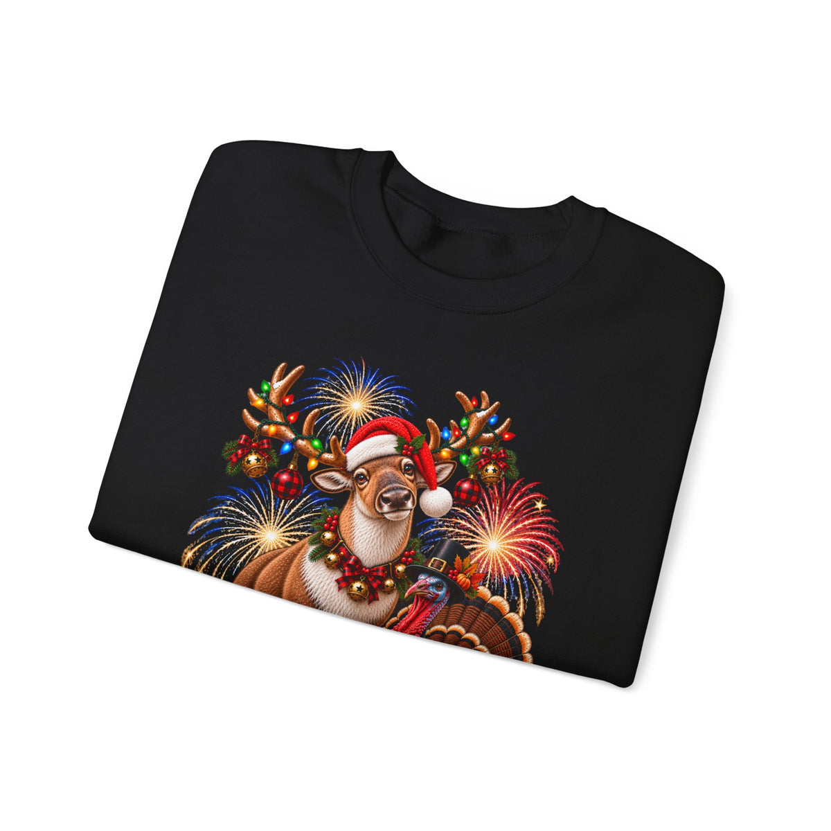 Four Holidays  One Shirt - Halloween Thanksgiving. Christmas and New year