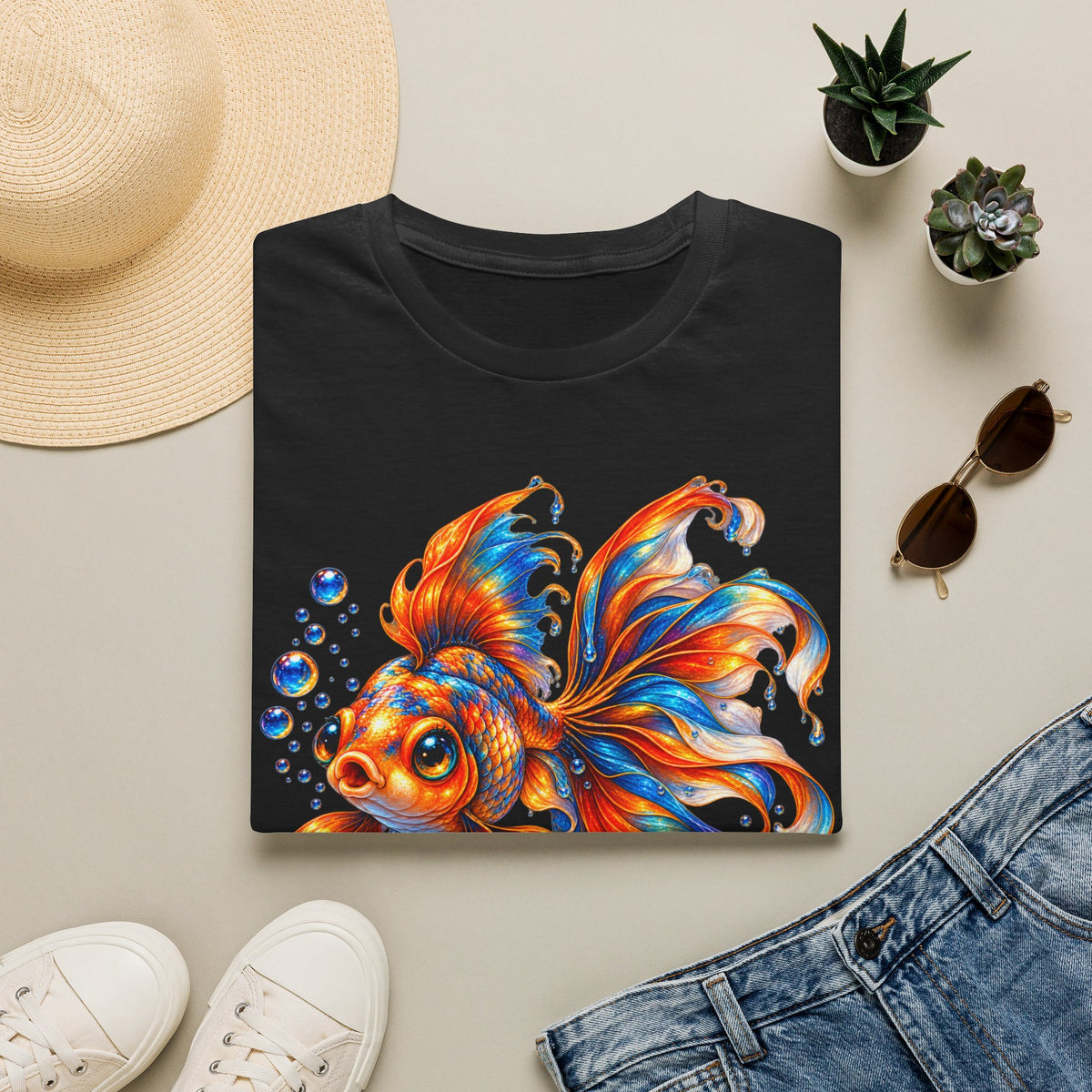Colorful Goldfish T-Shirt — Vibrant Fish Art Tee