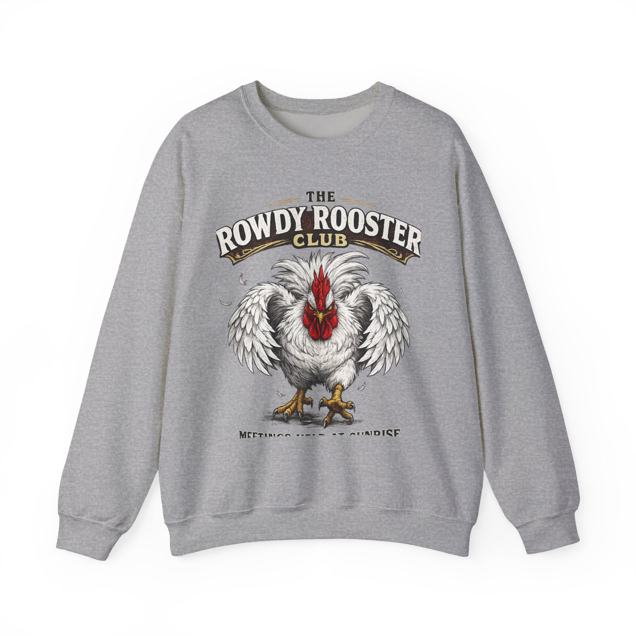 Rowdy Rooster Club Crewneck Sweatshirt – Vintage Rooster Graphic Pullover