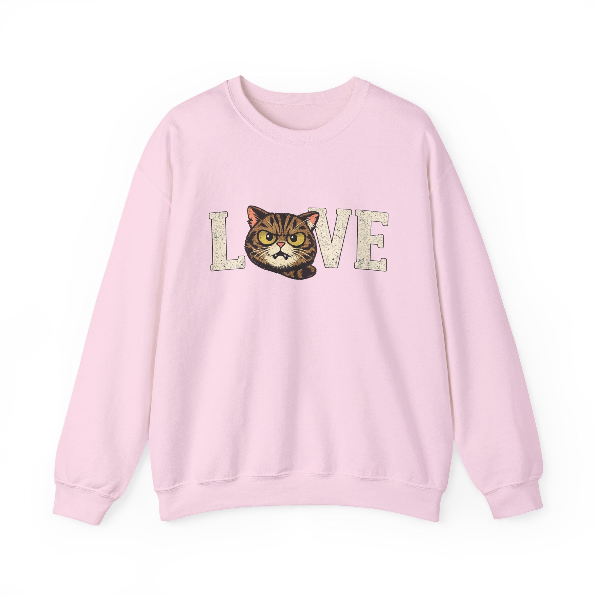 Cat Love Sweatshirt — Vintage Tabby Kitty Crewneck