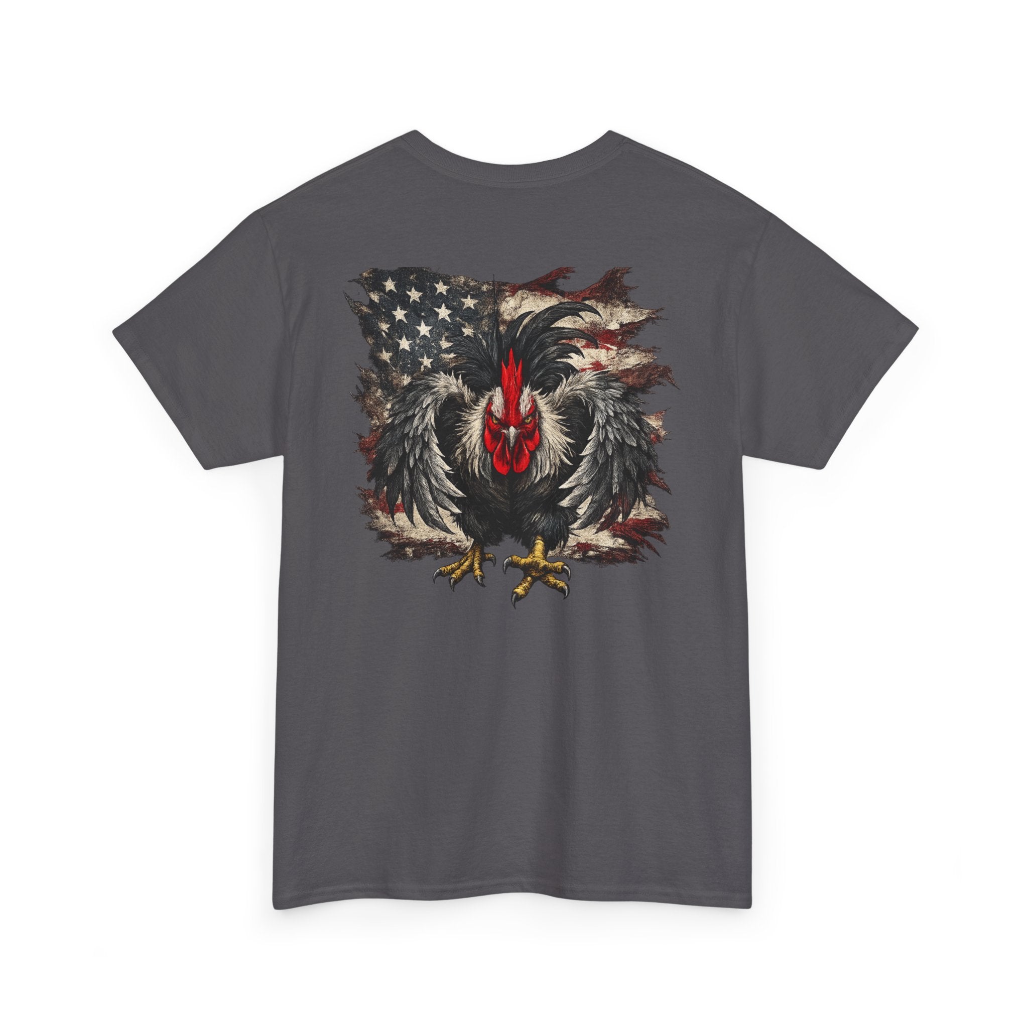 Patriotic Rooster Tee - American Flag Chicken Graphic T-Shirt