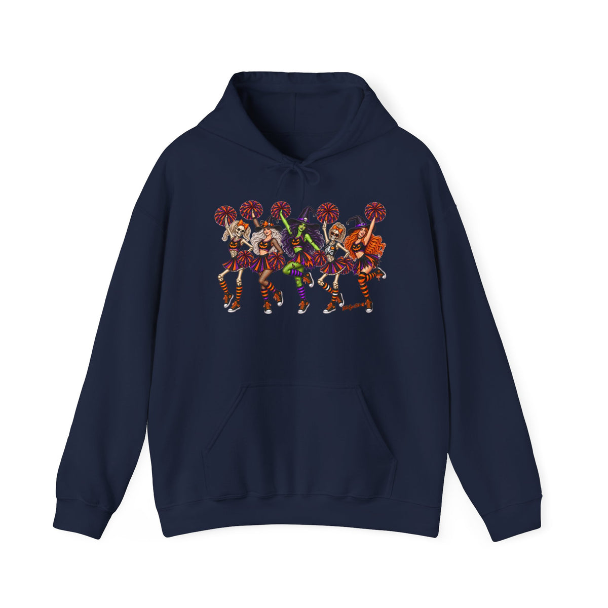 Chreerleader Squad Graphic Hoodie — Colorful Dancing Cheerleader Squad Design