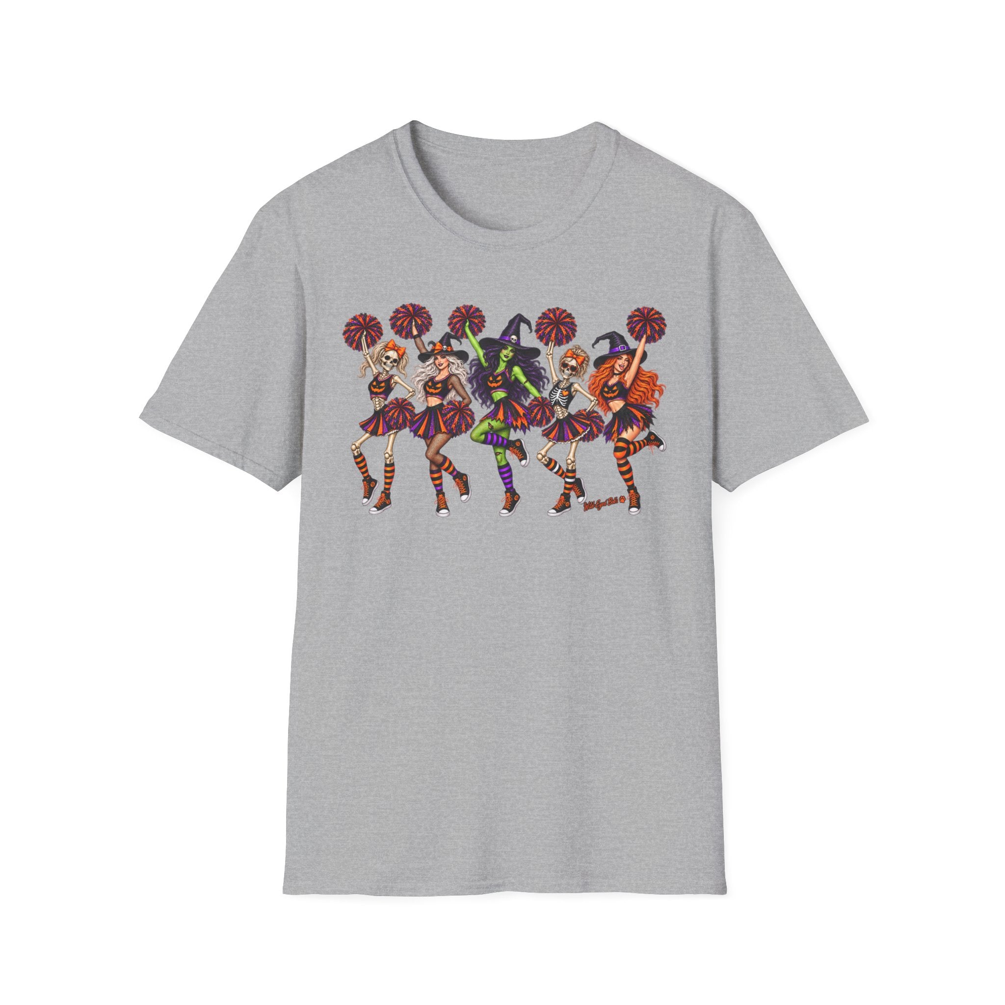 Halloween Cheerleader Witches T-Shirt — Dancing Witch Squad Pumpkin Spice Costume Tee
