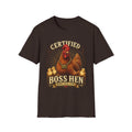 Boss Hen T-Shirt — "Certified Boss Hen Runs This Coop" Chicken Farm Tee
