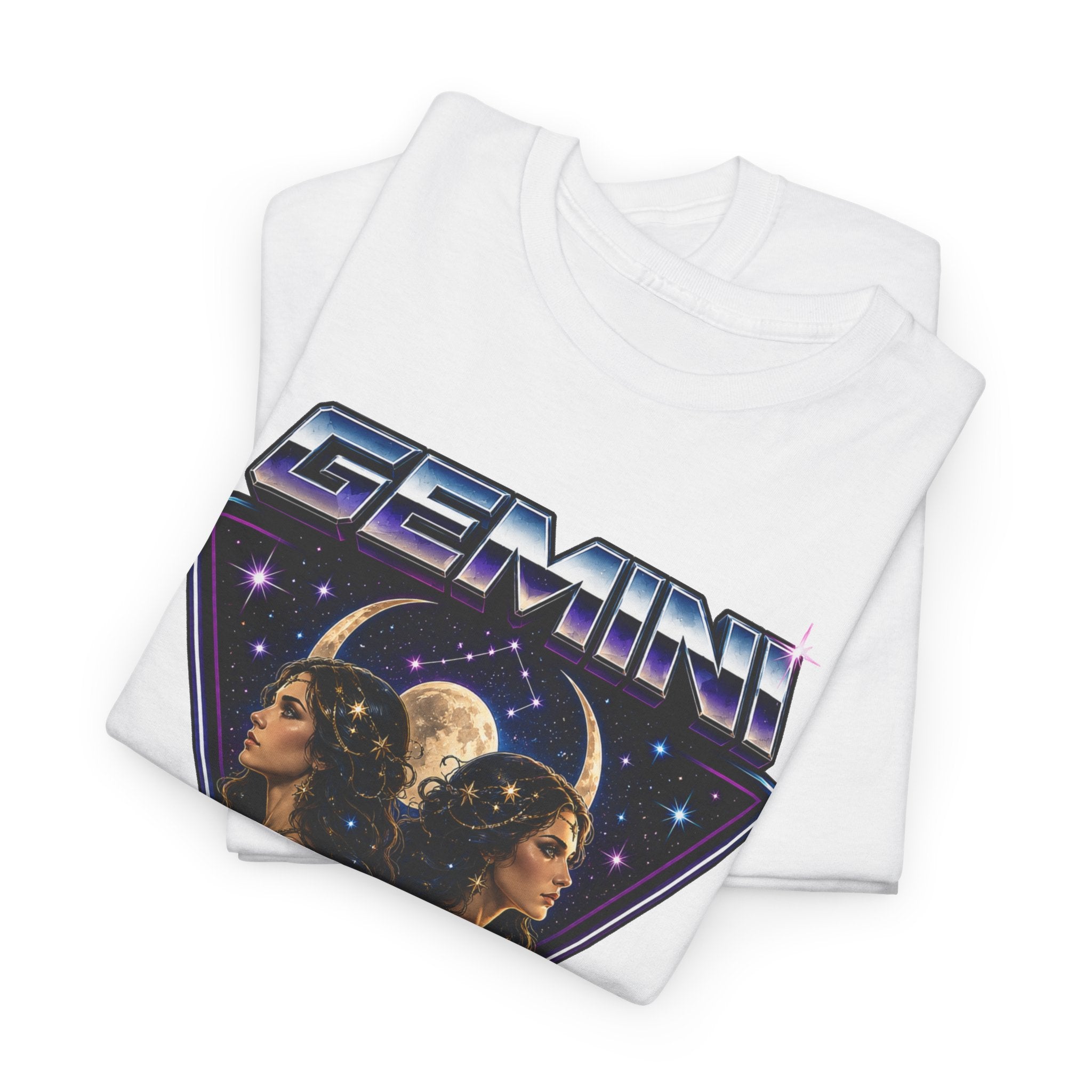 Gemini Zodiac Tee — Retro Twin Goddess Astrology T-Shirt