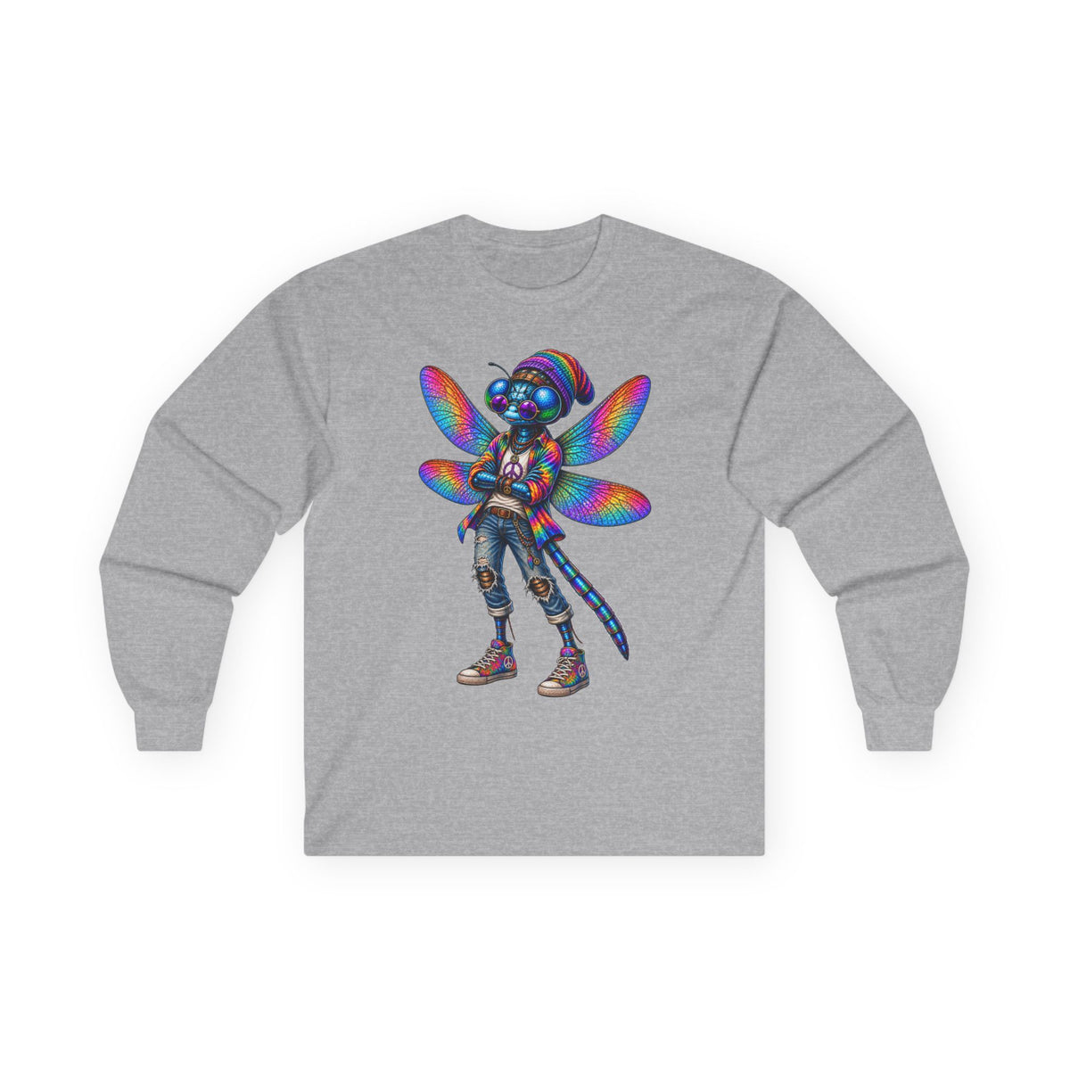 Psychedelic Dragonfly Cyberpunk Long Sleeve Tee