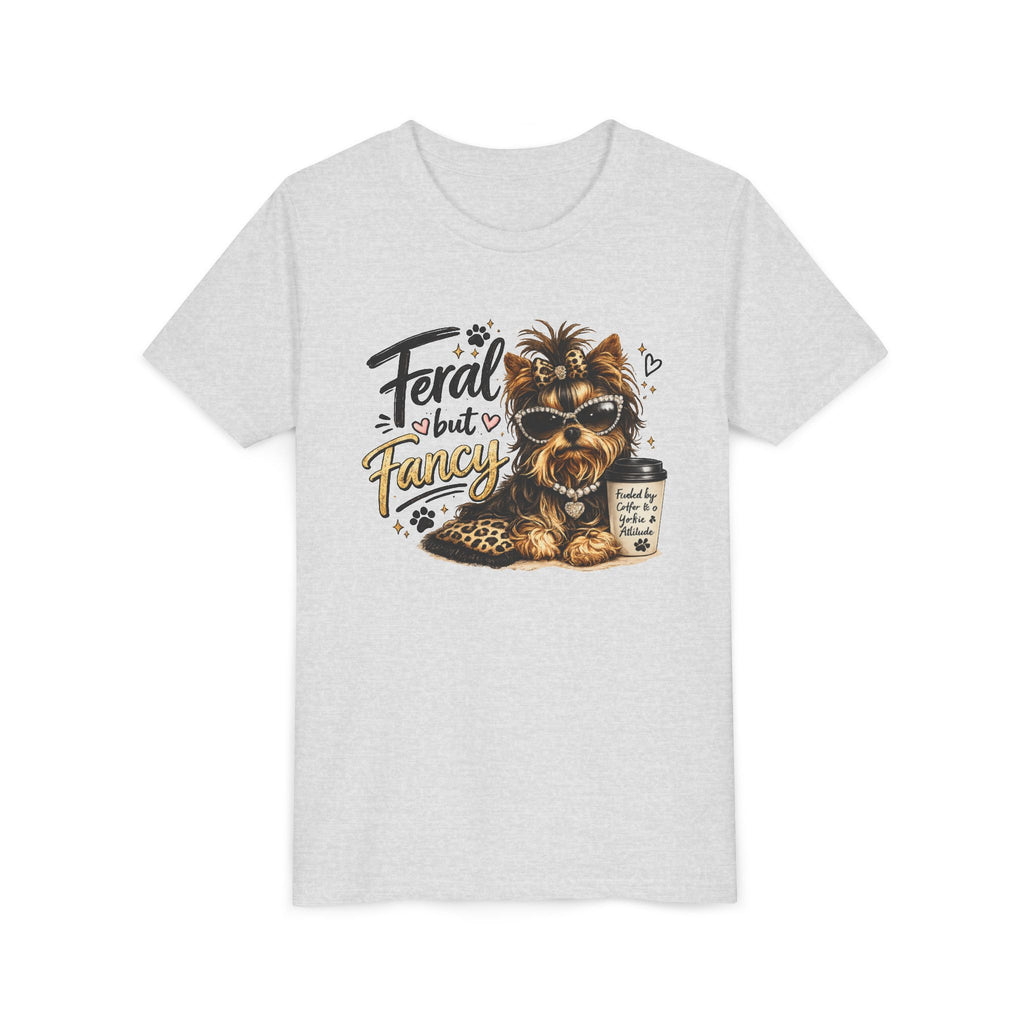 Yorkie youth Tee — "Feral but Fancy" Yorkie Graphic Shirt
