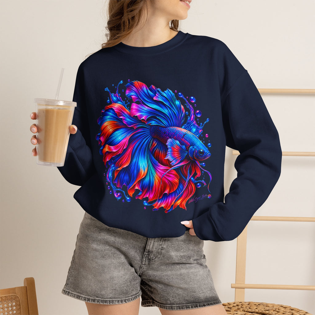Betta Fish Colorburst Crewneck Sweatshirt