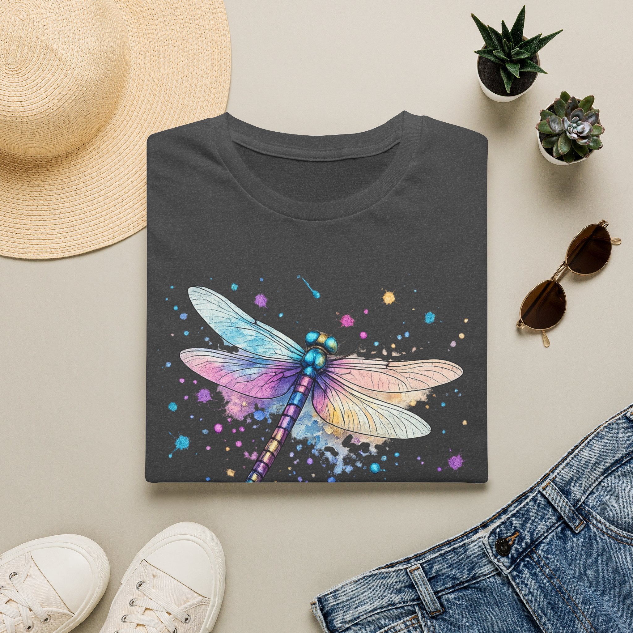 Dragonfly Watercolor T‑Shirt — Pastel Wing Nature Tee