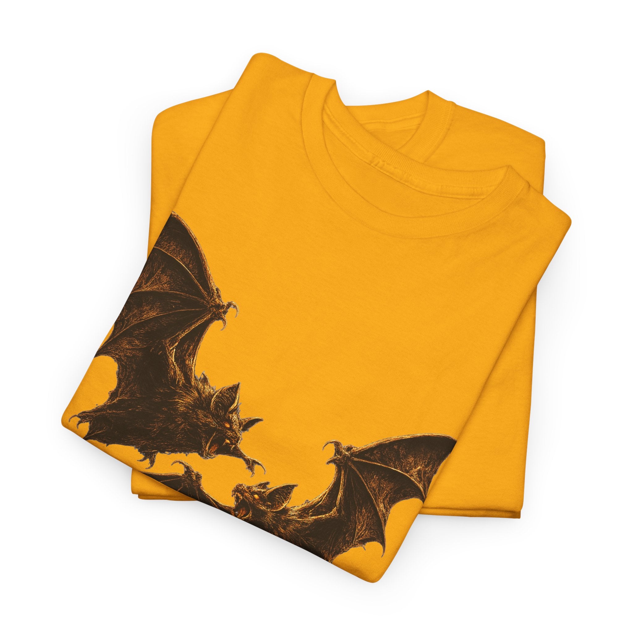 Bat duo Graphic Tee — Vintage Gothic Bat Illustration Shirt