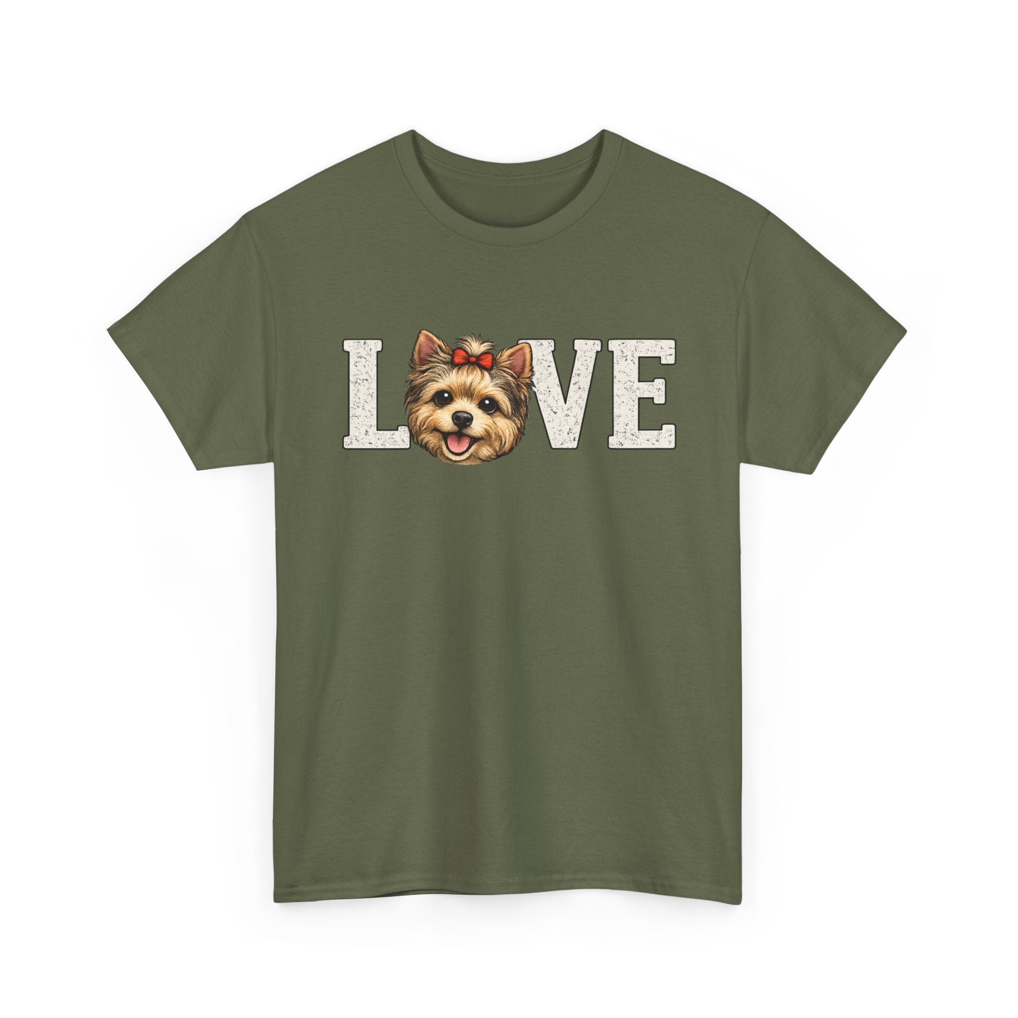 Love  Yorkie T‑Shirt — Cute Yorkie Face 'LOVE' Graphic Tee for Dog Lovers