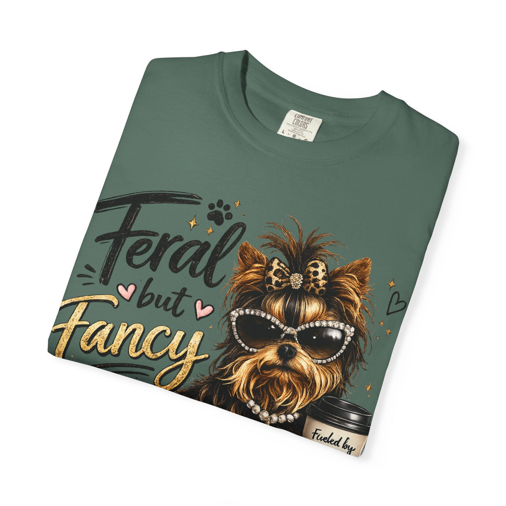 Feral but Fancy Yorkie T-Shirt – Cute Dog Graphic Tee for Pet Lovers
