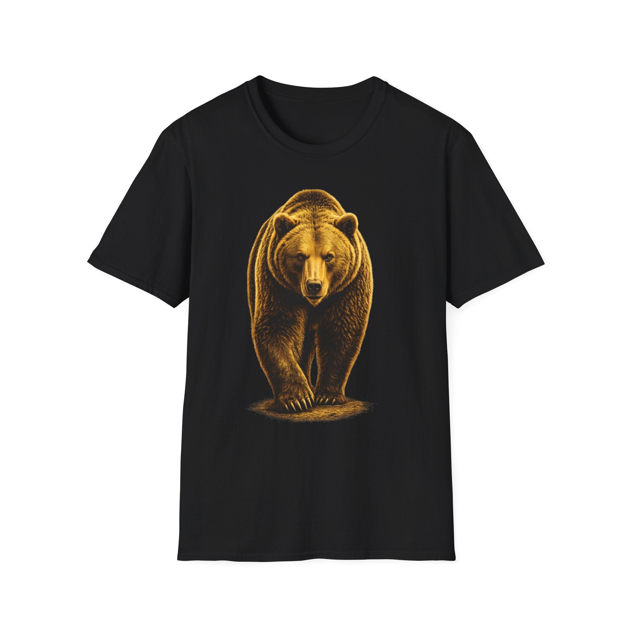 Bear Graphic T-Shirt — Bold Front-Facing Brown Bear Tee