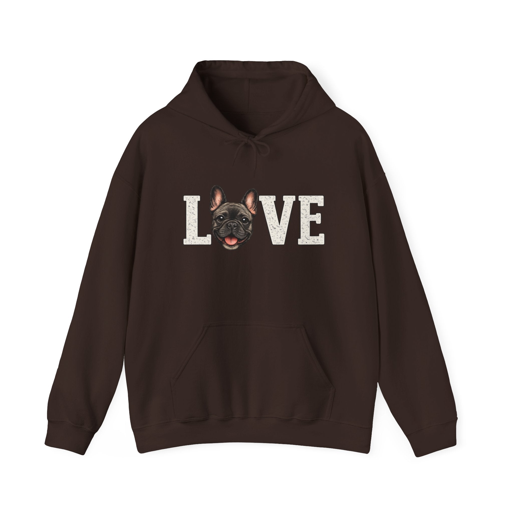 French Bulldog LOVE Hoodie — Cute Dog Lover Pullover for Pet Owners