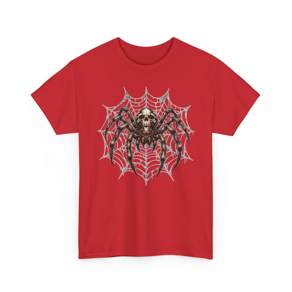 Spider Skull Web T‑Shirt — Gothic Halloween Graphic Tee