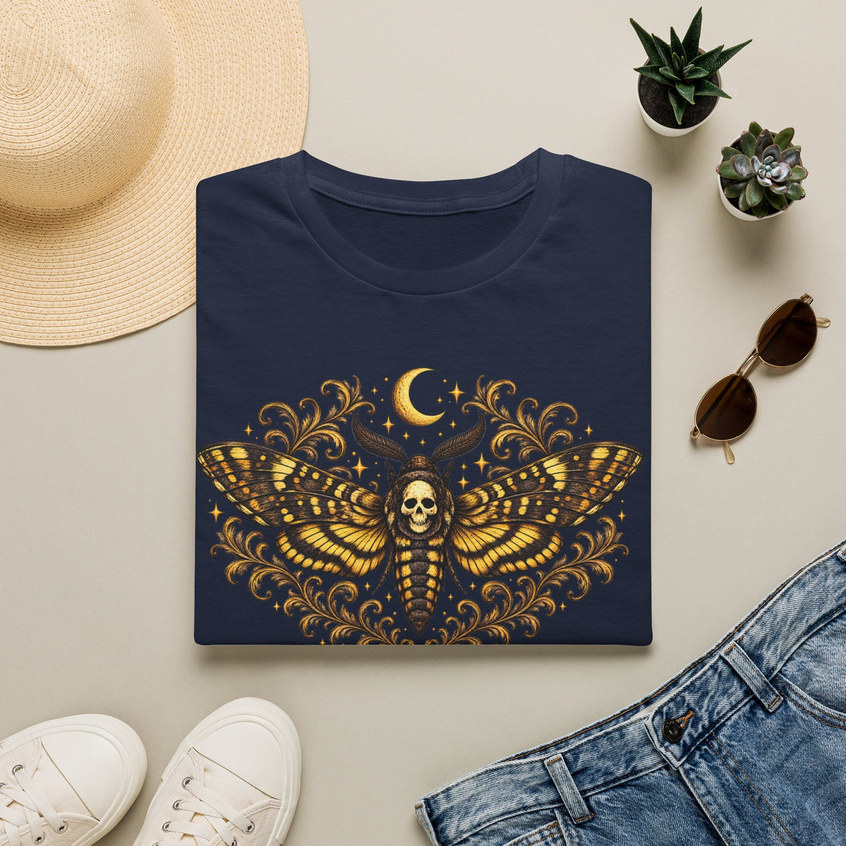 Moth & Moon Gothic Skull T-Shirt