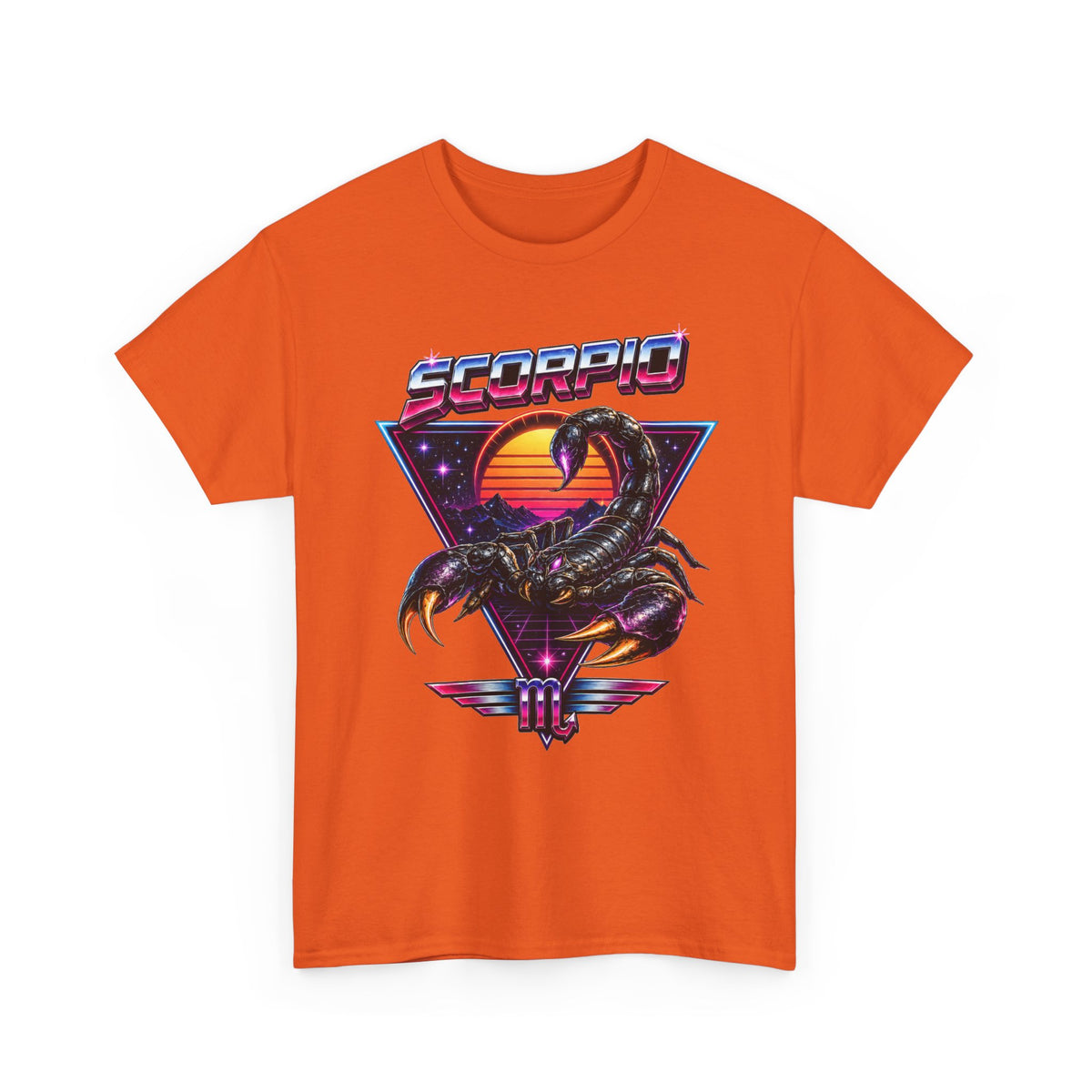 Scorpio Retro Sunset T-Shirt — Vintage 80s Scorpion Zodiac Tee