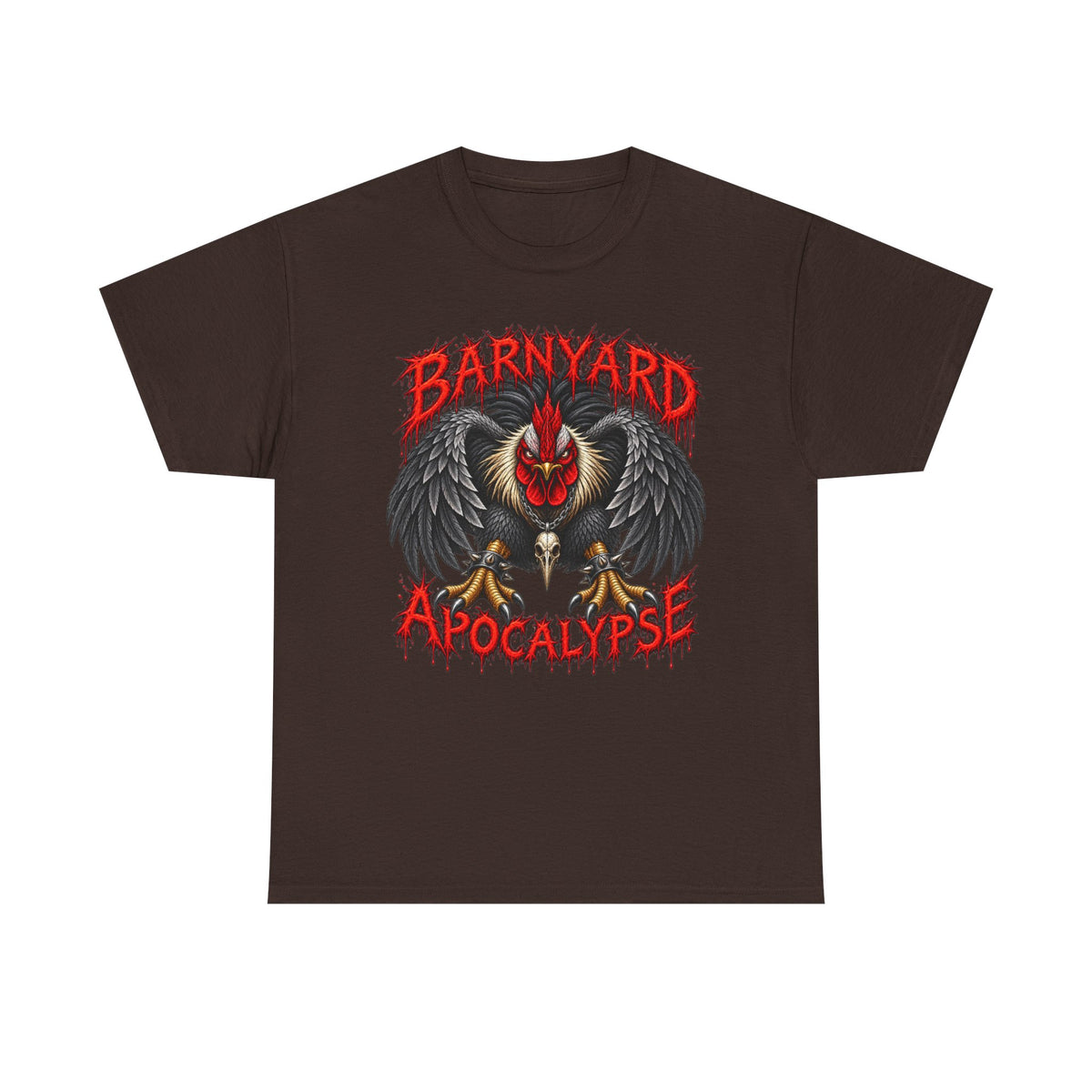 Barnyard Apocalypse Graphic Tee — Dark Rooster Horror Farm Shirt