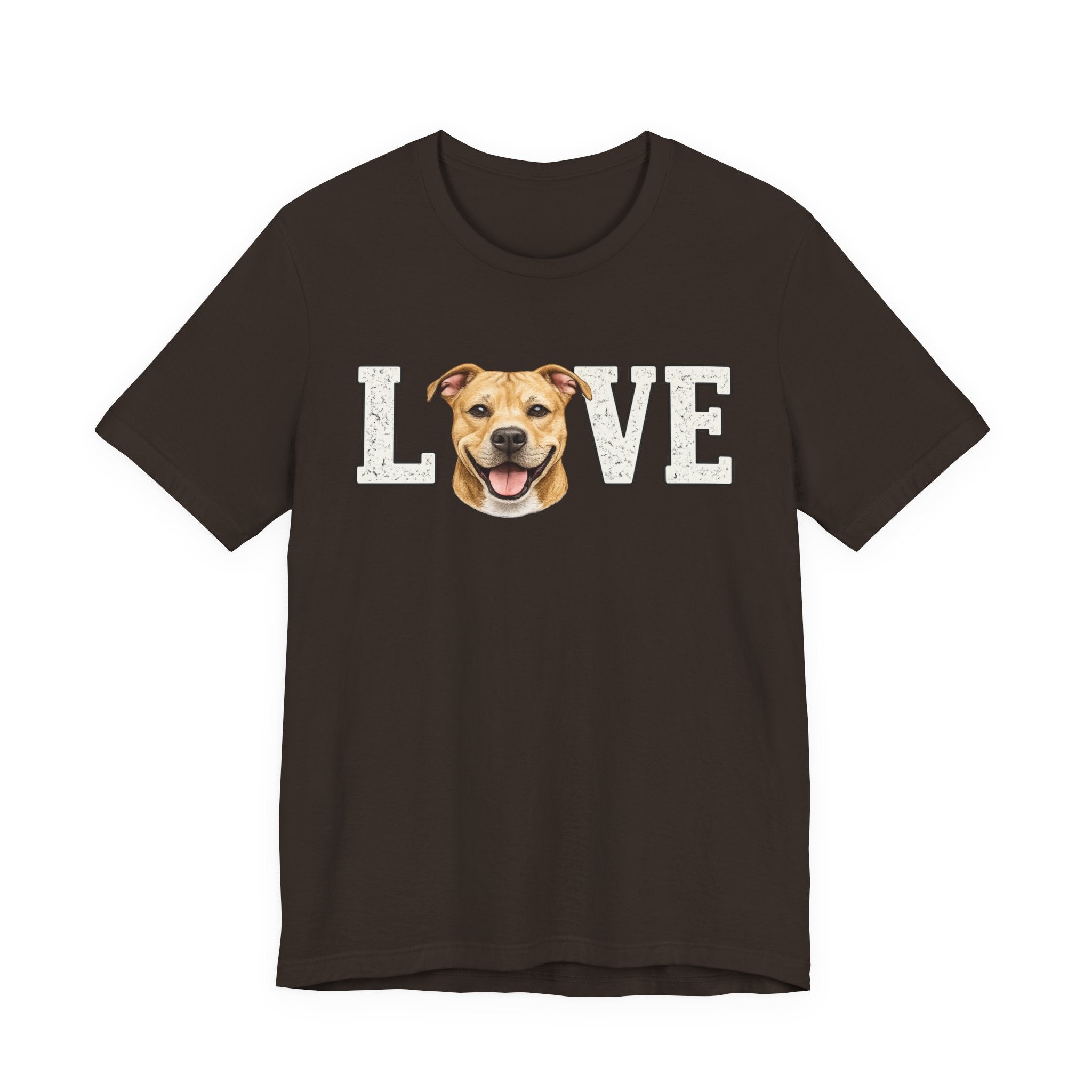 Pit Bull Love T-Shirt — 'LOVE' with Happy Puppy Face Tee