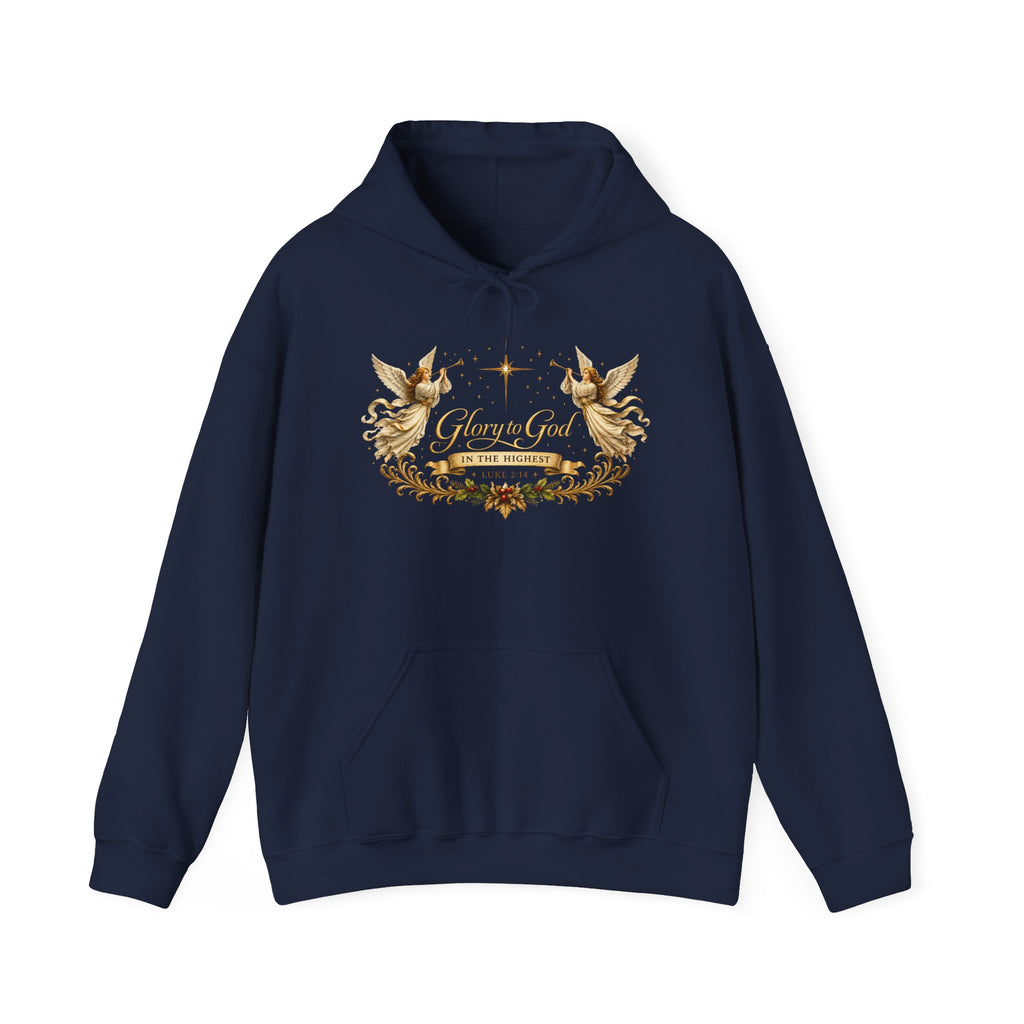 Glory to God Hoodie – Angelic Christmas Religious Sweatshirt