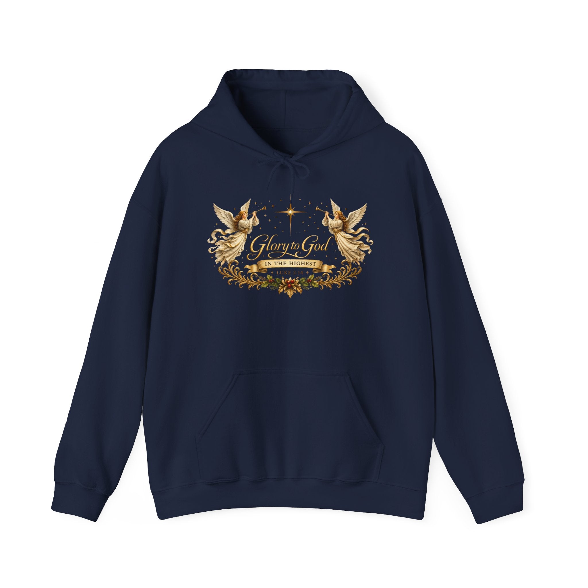 Glory to God Hoodie – Angelic Christmas Religious Sweatshirt