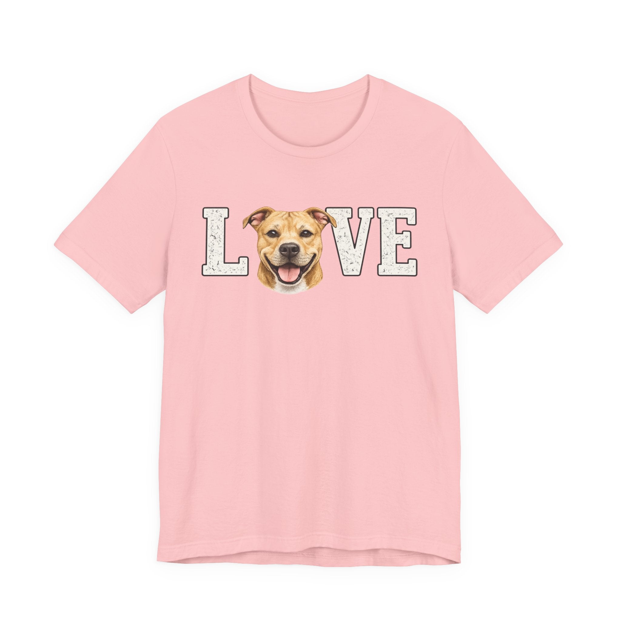 Pit Bull Love T-Shirt — 'LOVE' with Happy Puppy Face Tee