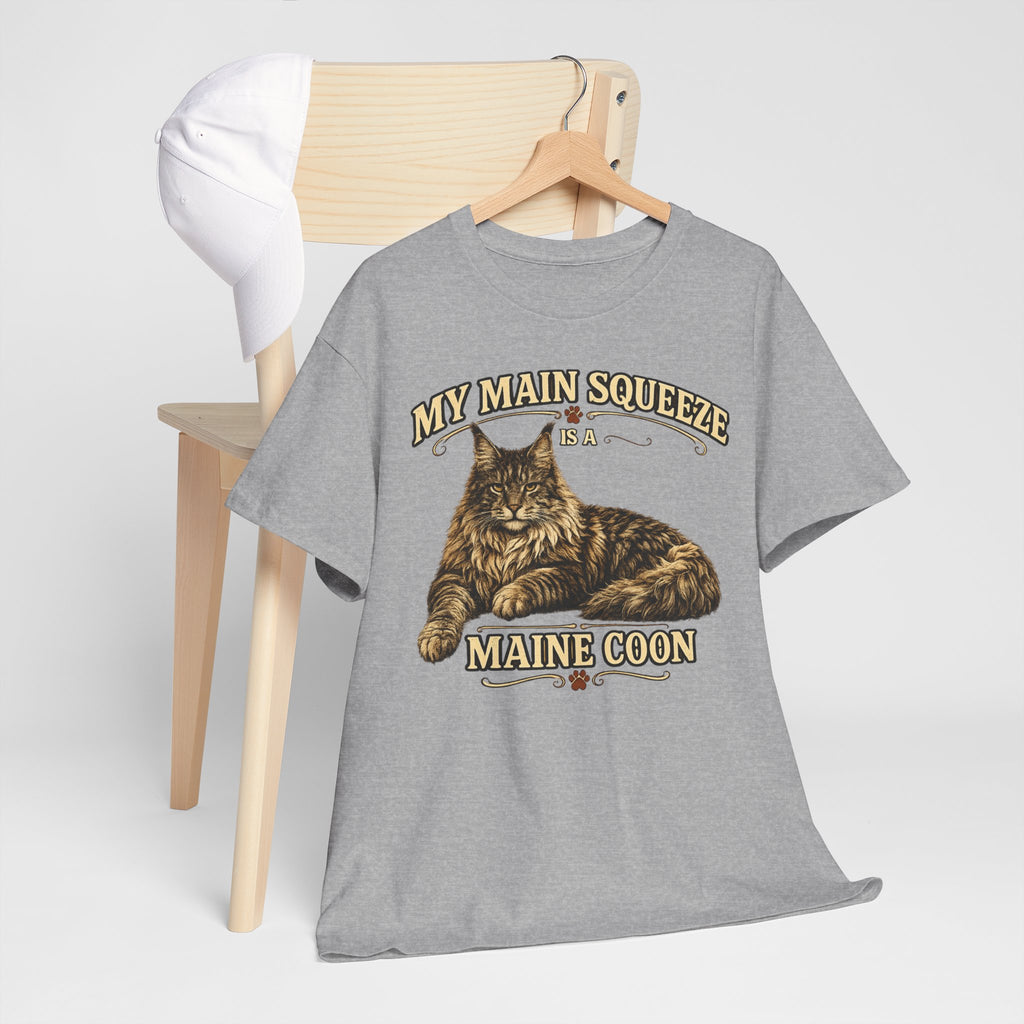Maine Coon Cat T-Shirt — "My Main Squeeze" Vintage Cat Lover Tee