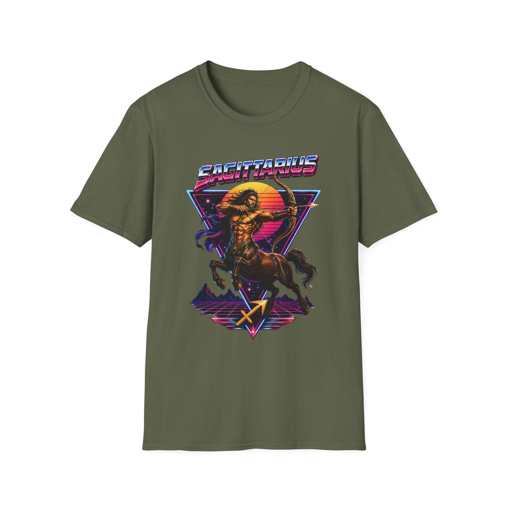 Sagittarius Archer T-Shirt — Retro Neon Zodiac Tee