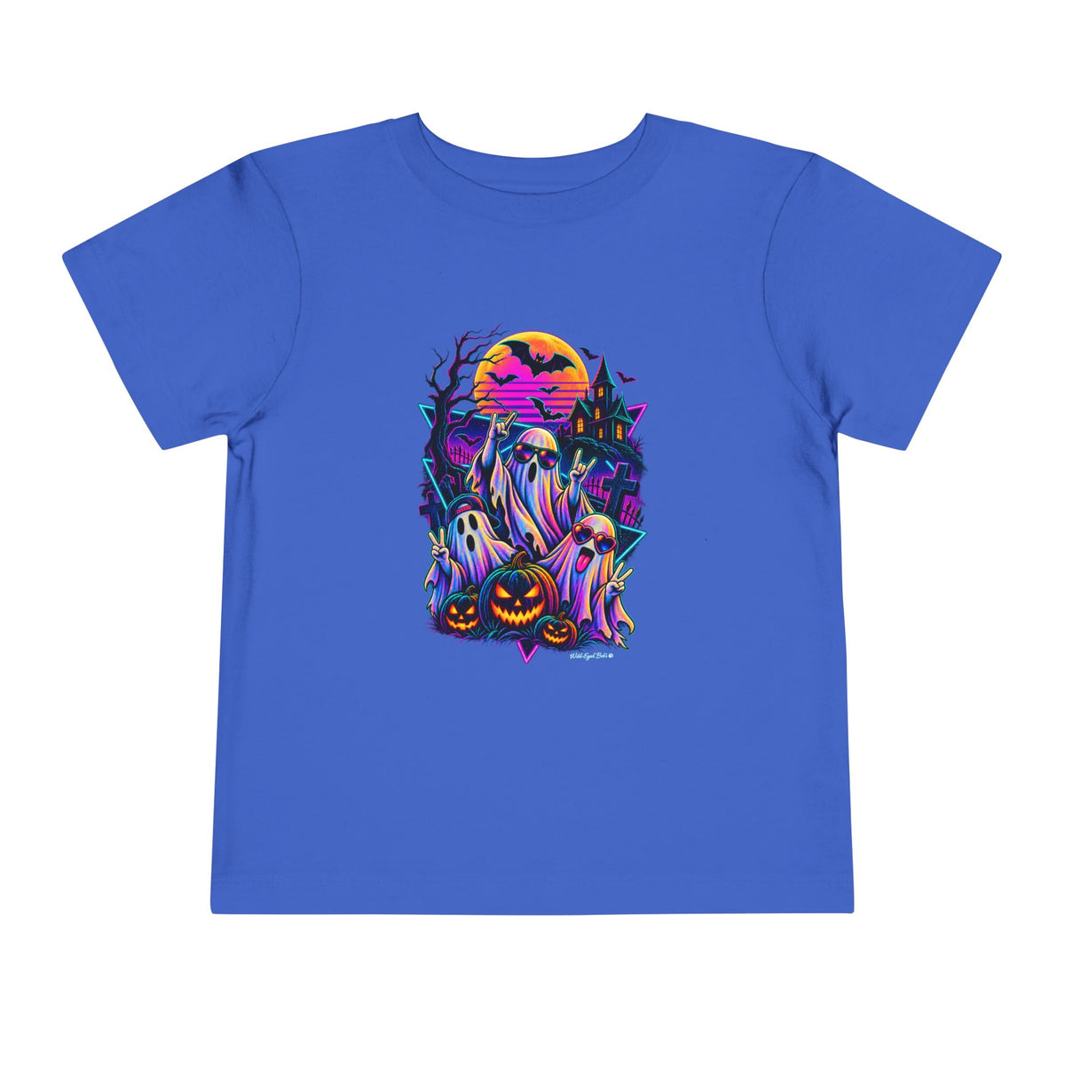 Toddler Tee — Neon Retro Ghosts Halloween Design
