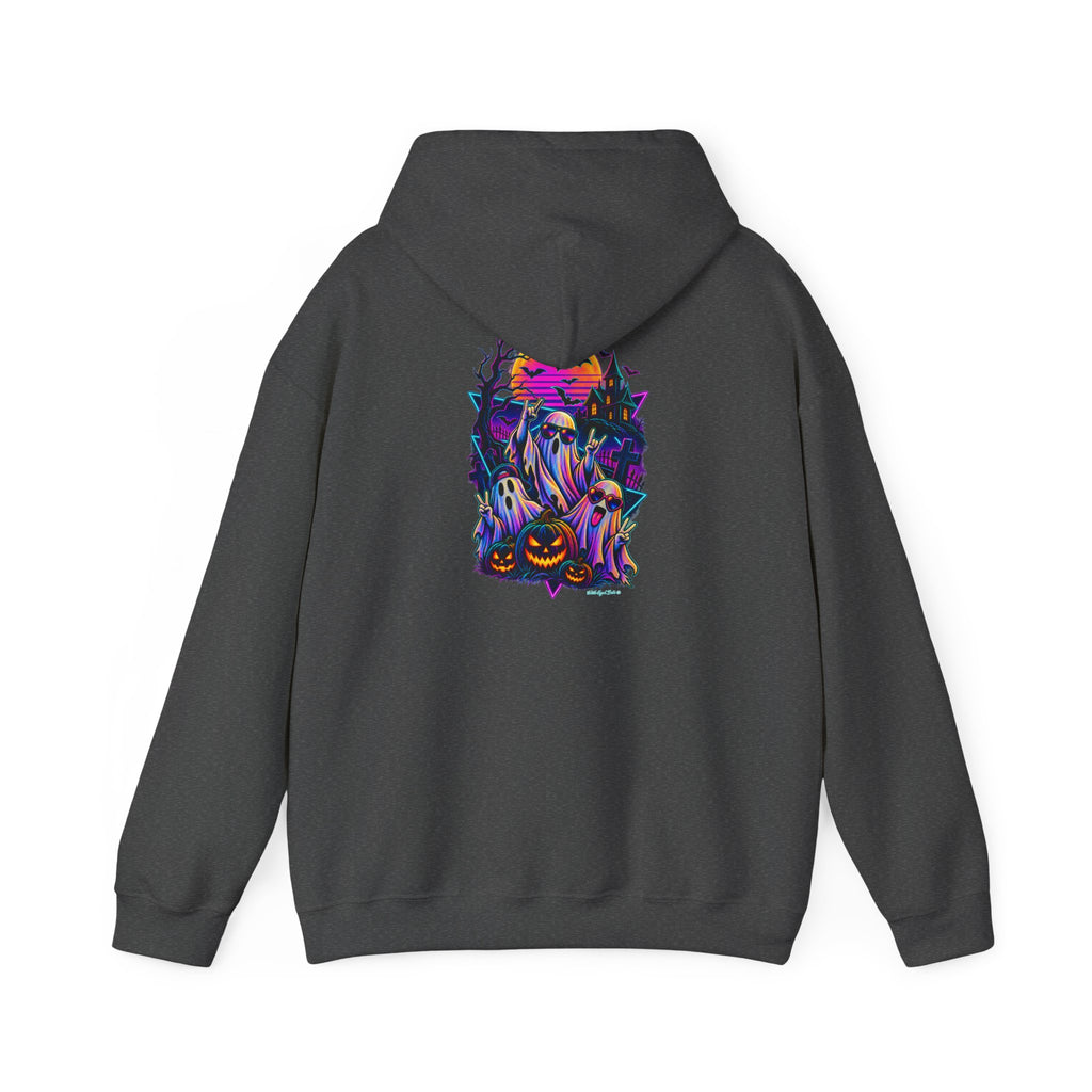 Halloween Ghosts Hoodie — Neon Haunted Night Pumpkin Sweater
