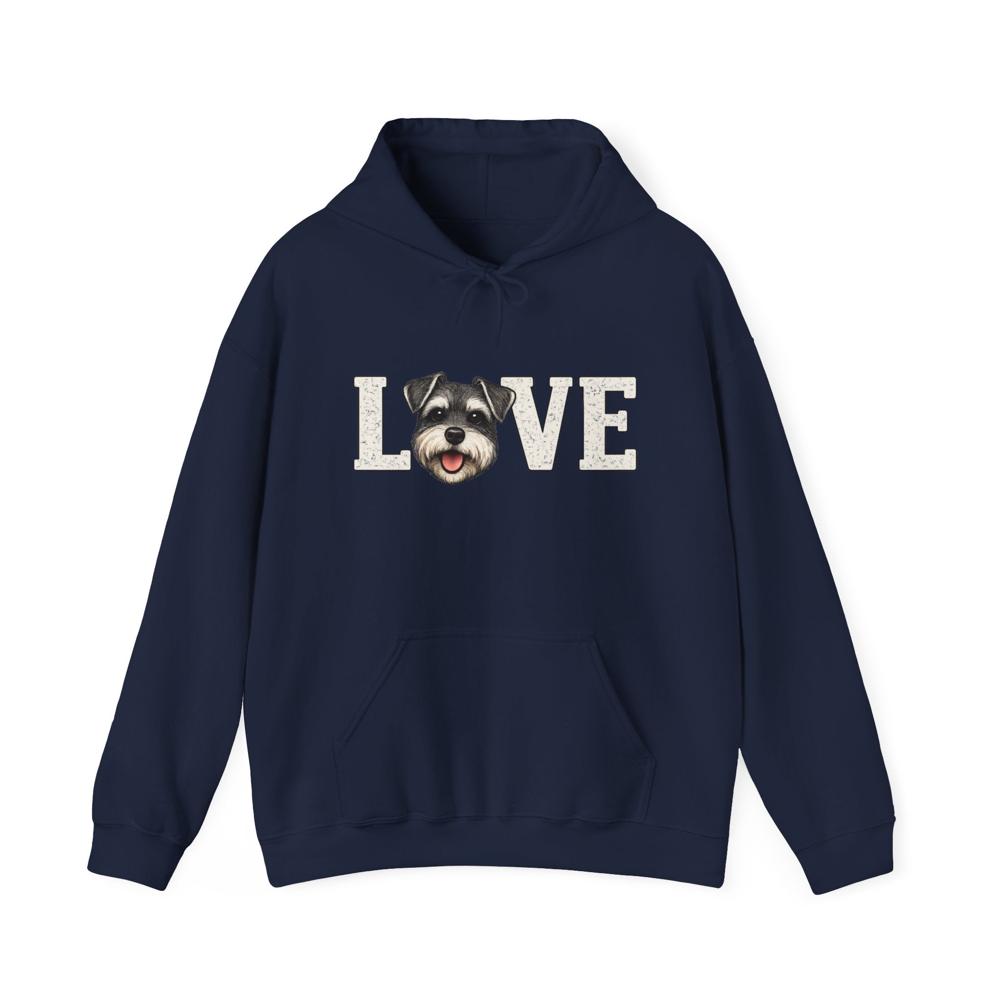 Love Schnauzer Hoodie — Cute Dog Face Pullover for Dog Lovers