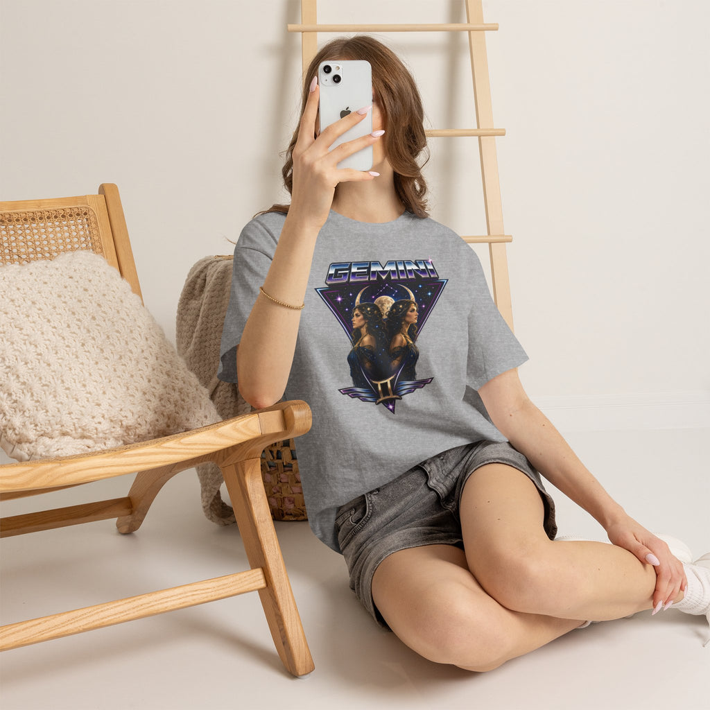 Gemini Zodiac Tee — Retro Twin Goddess Astrology T-Shirt