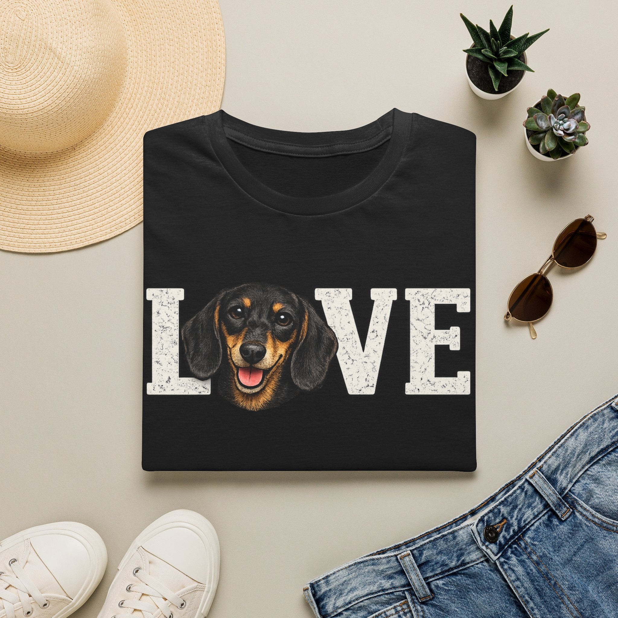 Dachshund LOVE T-Shirt — Cute Wiener Dog Graphic Tee for Dog Lovers