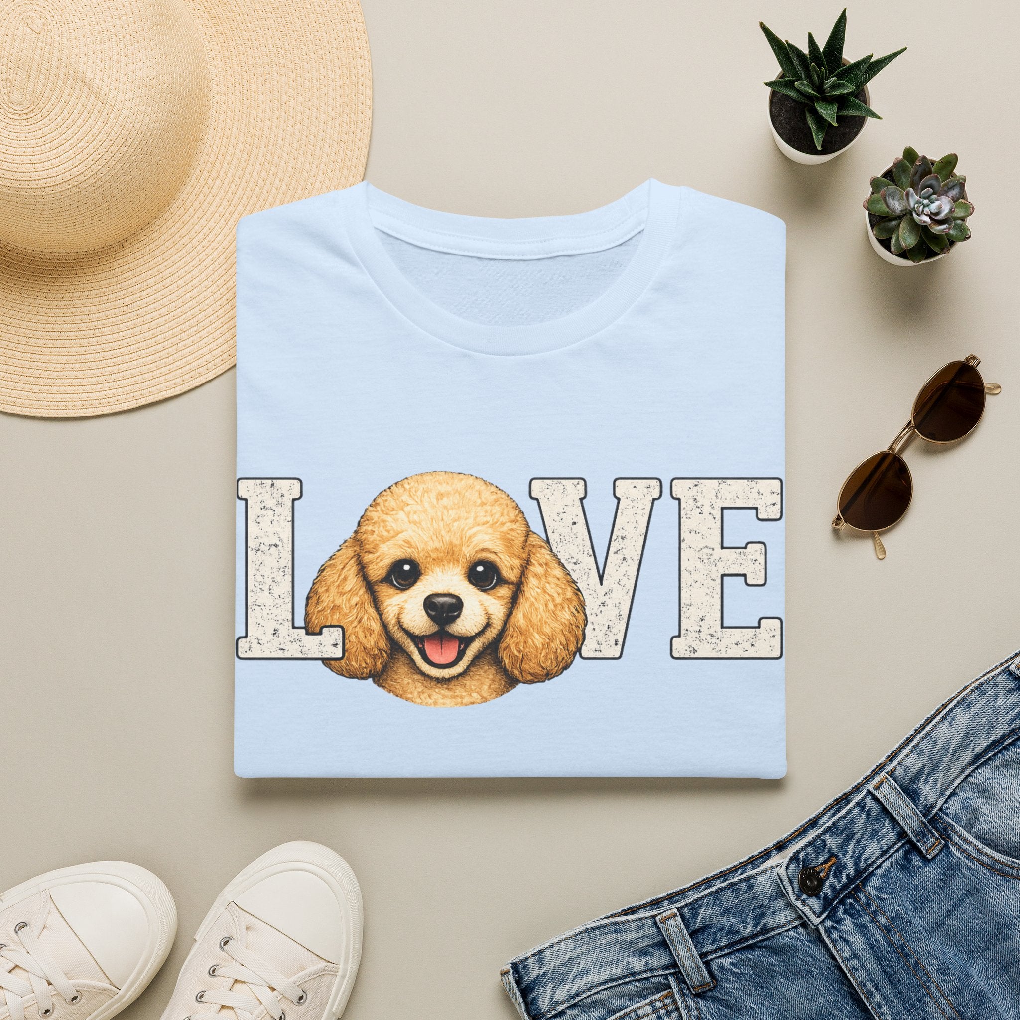 Poodle pup T-Shirt — Cute Poodle Face Tee for Dog Lovers