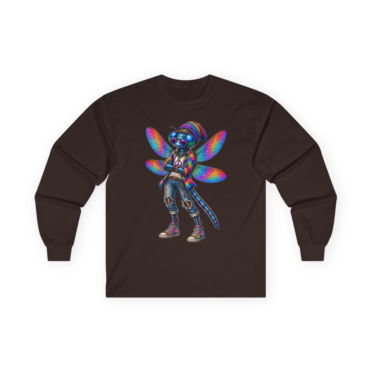 Psychedelic Dragonfly Cyberpunk Long Sleeve Tee