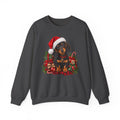 Christmas Dachshund Sweatshirt — Cute Puppy in Santa Hat Holiday Crewneck