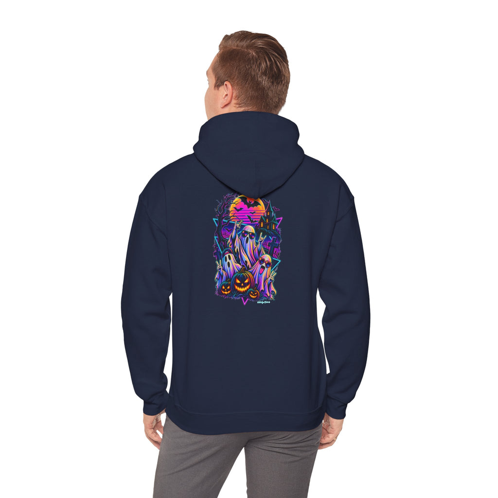 Halloween Ghosts Hoodie — Neon Haunted Night Pumpkin Sweater