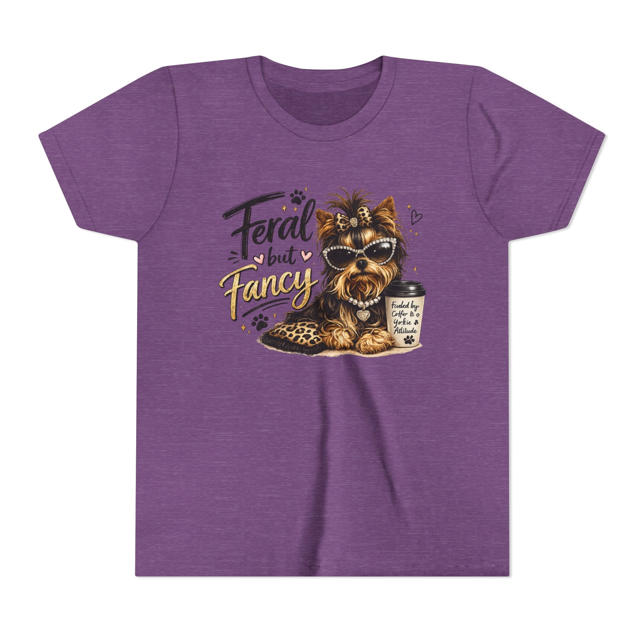 Yorkie youth Tee — "Feral but Fancy" Yorkie Graphic Shirt
