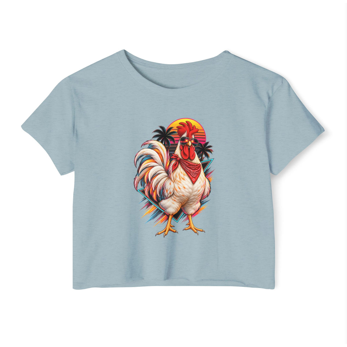 Rooster Sunset Crop Top — Women's Festival Tank Top